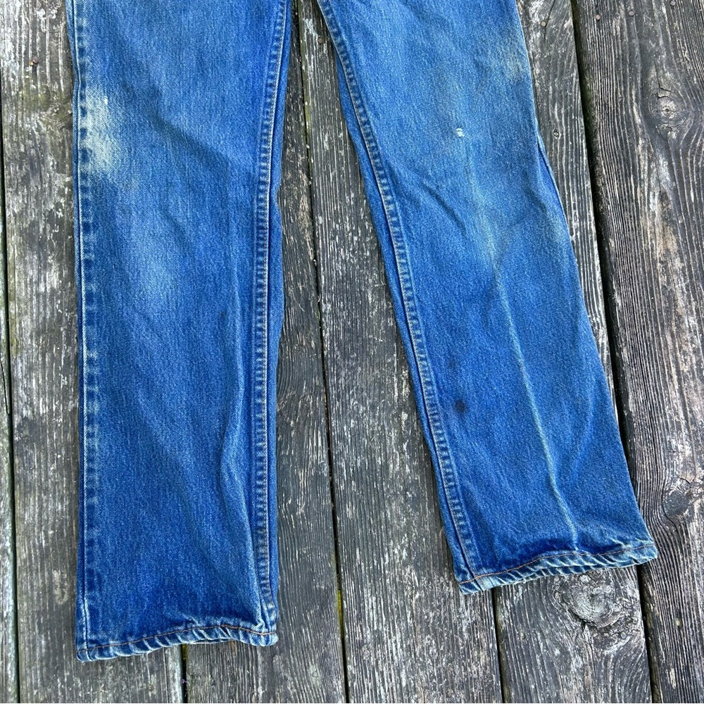 Vintage 80s Levi’s Orange Tab Rare Leather Patch Faded Straight Leg Jean Size 27 - Picture 6 of 9